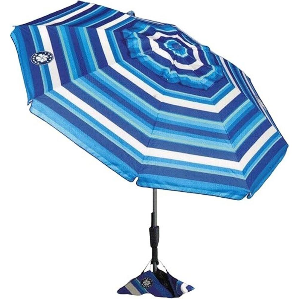 Tommy Bahama 7.5 ft Beach Umbrella with wind vent and sand anchor Striped